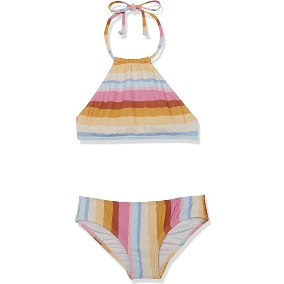 Billabong Girl's Swimsuit Rising‎ Sun High Neck 2 Piece Bikini Set size 10 - Picture 1 of 5